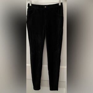 HUE velvety corduroy jean look leggings / Black Cotton Blend